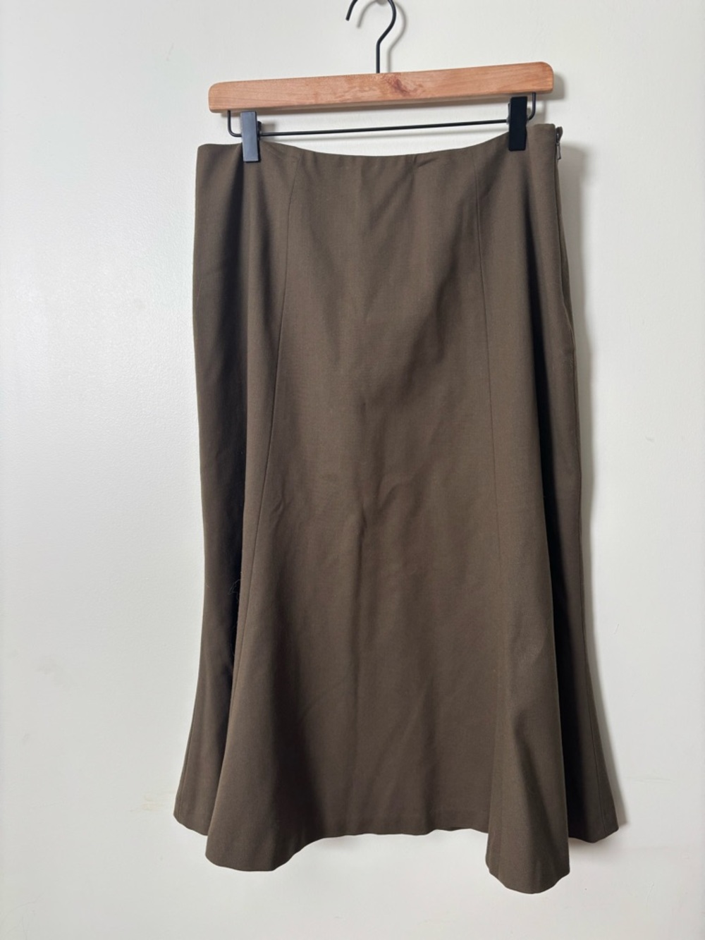 Lauren Ralph Lauren Green Wool Midi Skirt